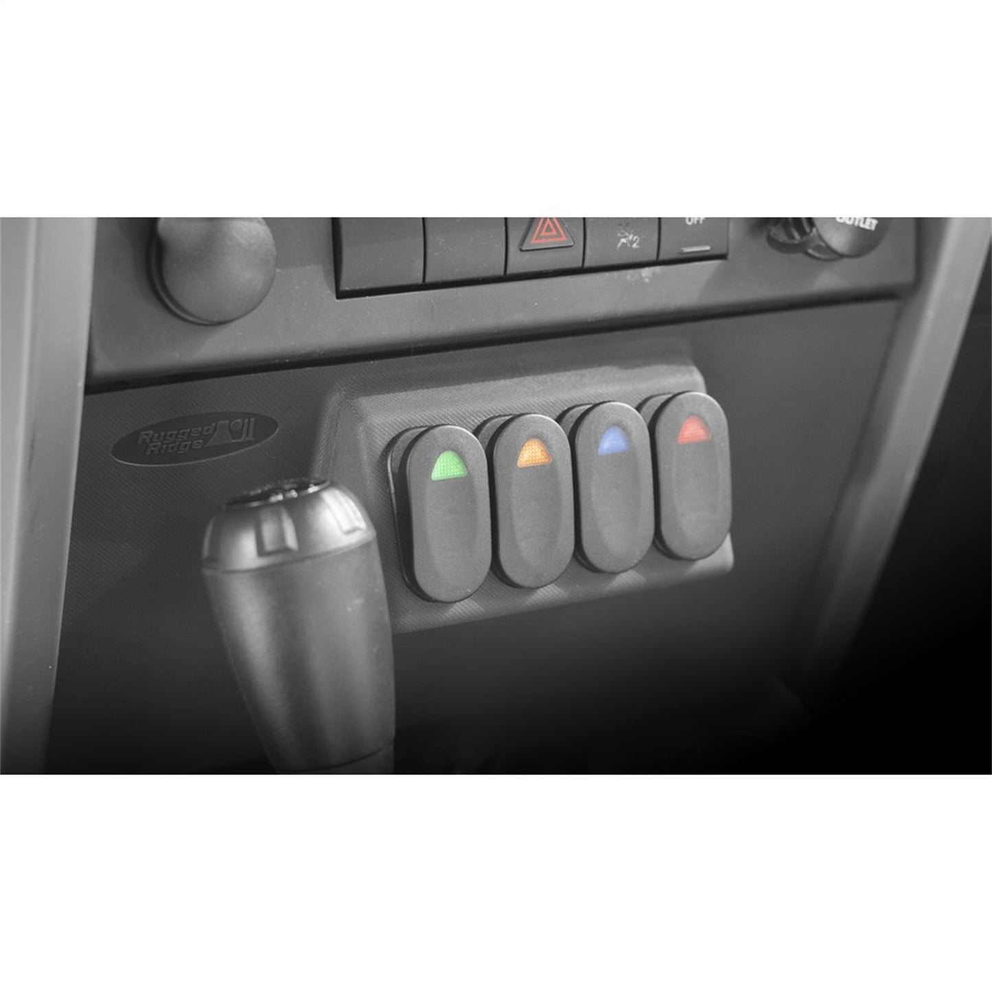RUGGED RIDGE | 17235.55 | Lower Console Switch Panel, 07-10 Jeep Wrangler (Jk)