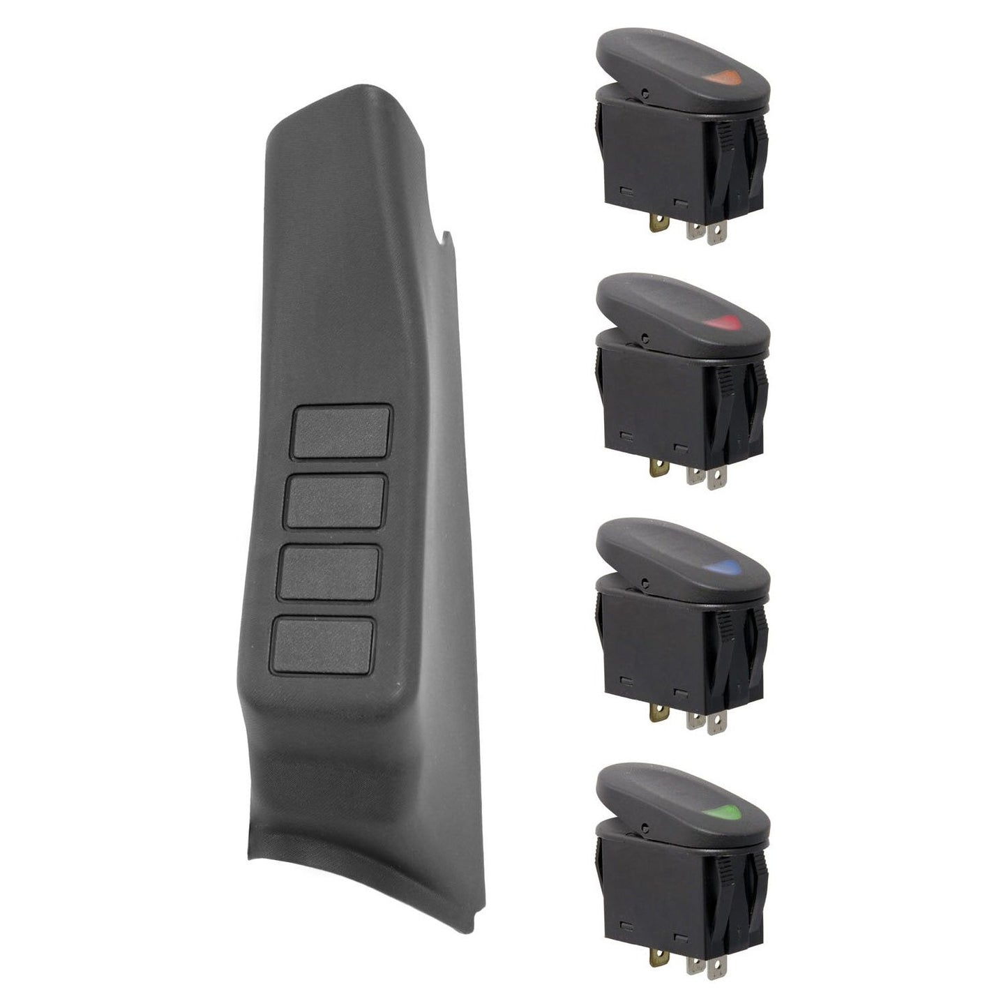 RUGGED RIDGE | 17235.86 | A-Pillar Switch Pod Kit,Black,Left, 07-13 Jeep Wrangler(Jk)