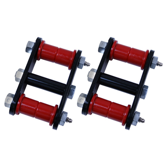 RUGGED RIDGE | 18265.08 | Heavy Duty Shackle Pair, 76-86 Cj Front, Greasable With Red Bushings