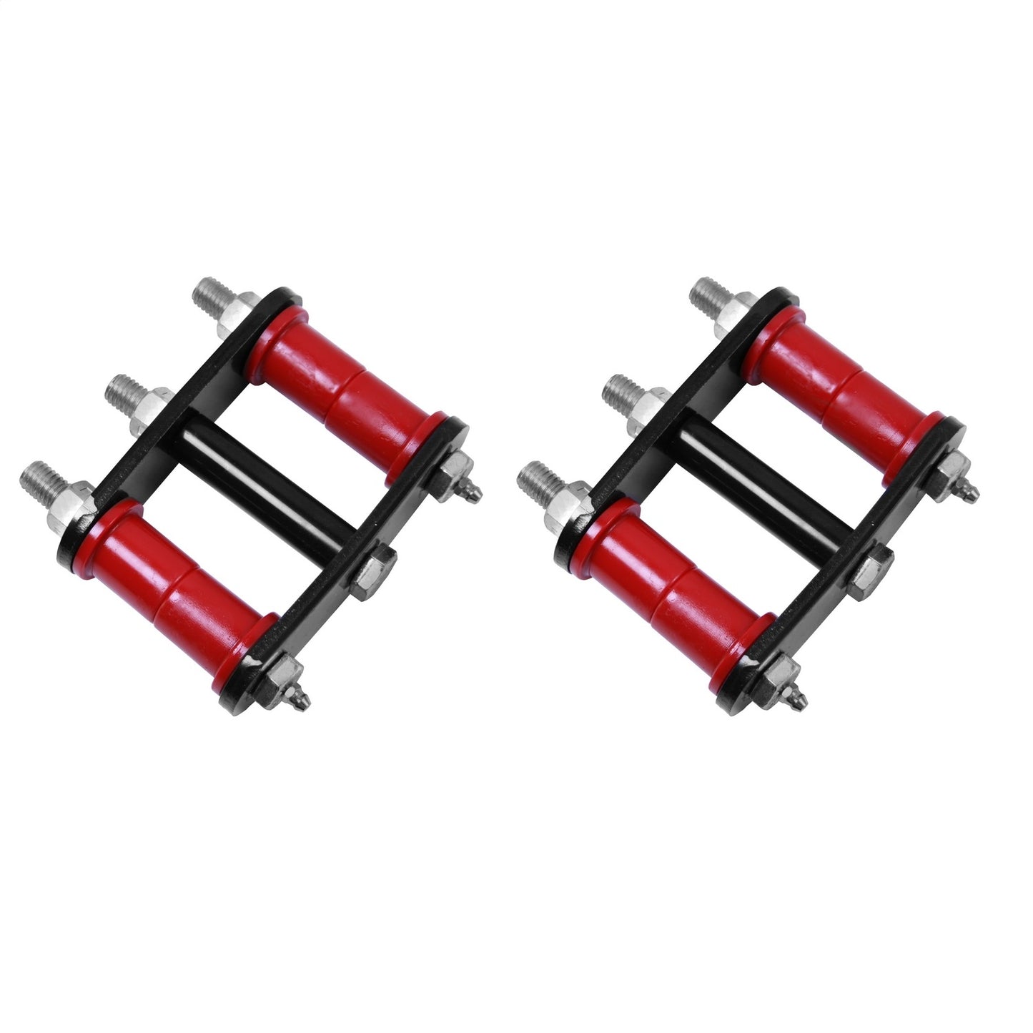 RUGGED RIDGE | 18265.12 | Heavy Duty Shackle Pair, 76-86 Cj Rear, Greasable With Red Bushings