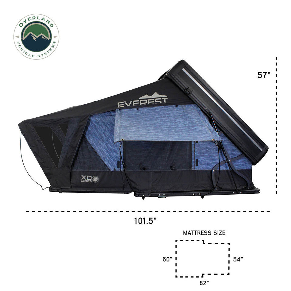 Overland Vehicle Systems XD Everest Cantilever Aluminum Roof Top Tent - Grey Body & Black Rainfly 18489902