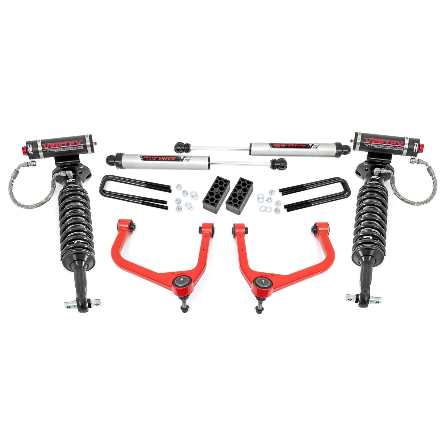 Rough Country Vertex Coilovers w/V2 Rear Shocks 3.5 Inch Lift Kit I 22657RED