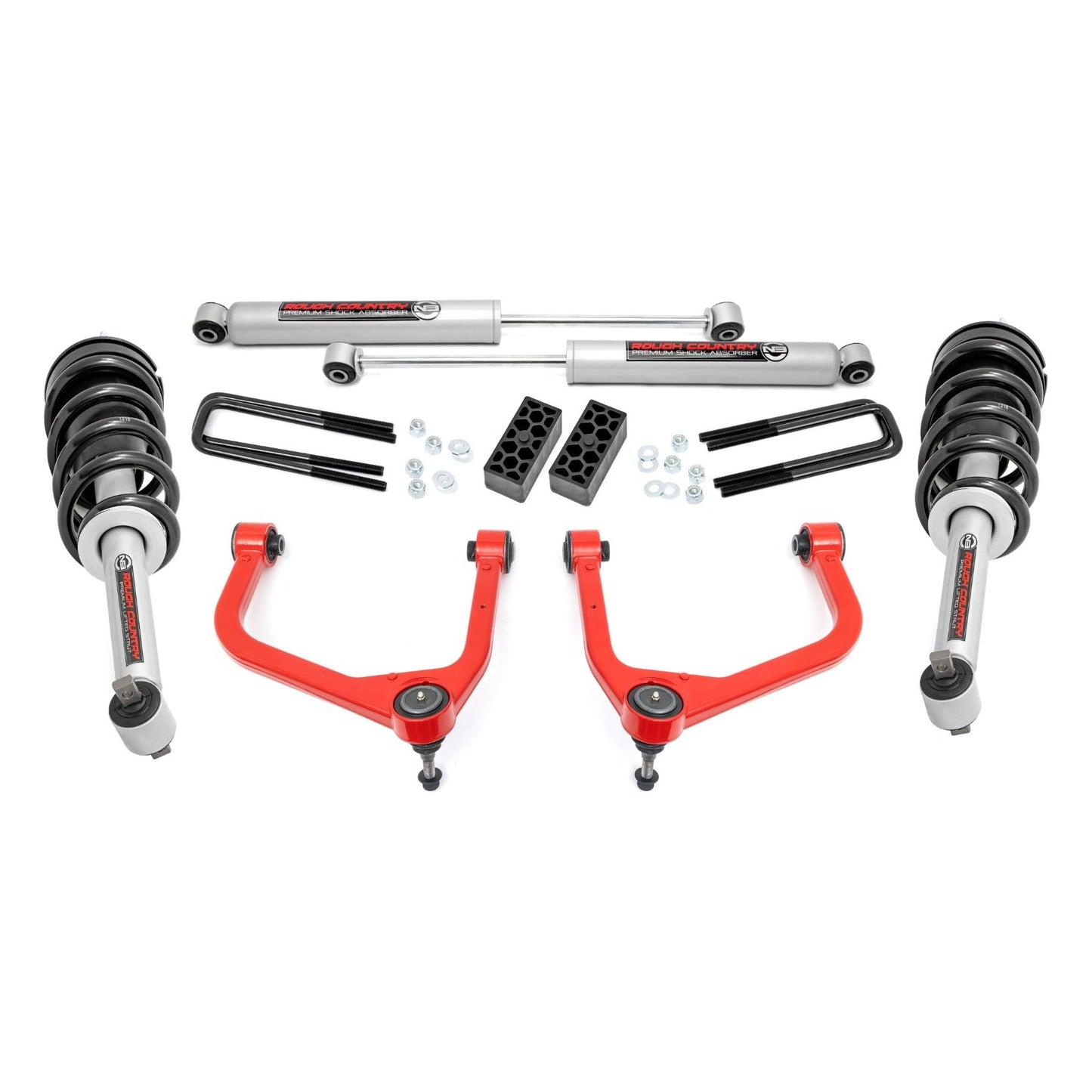 Rough Country N3 Struts w/N3 Rear Shocks 3.5 Inch Lift Kit I 29532RED