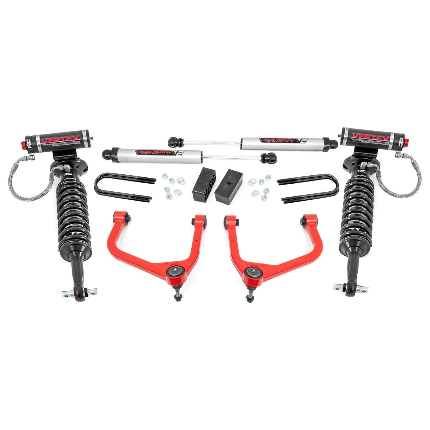 Rough Country Vertex Coilovers w/V2 Rear Shocks 3.5 Inch Lift Kit I 28857RED