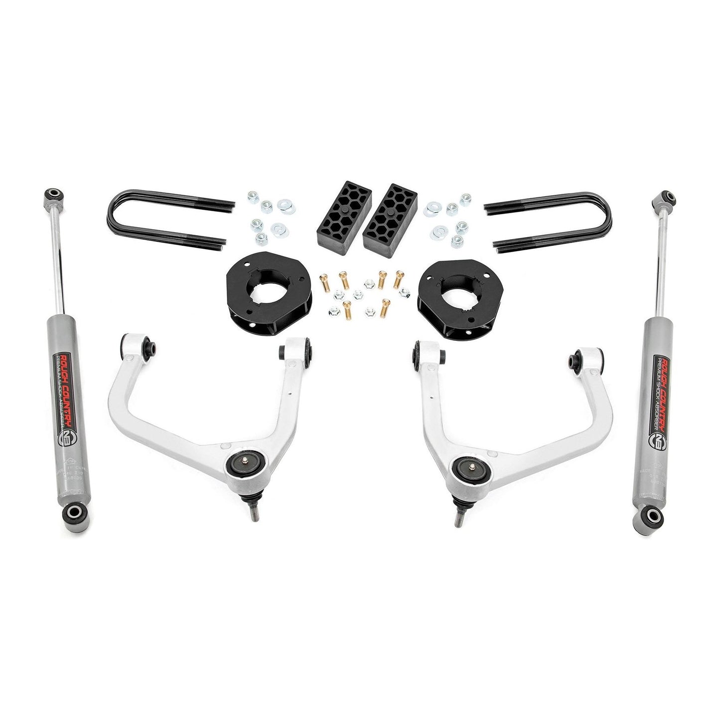 Rough Country Strut Spacers w/N3 Rear Shocks 3.5 Inch Lift Kit I 28230