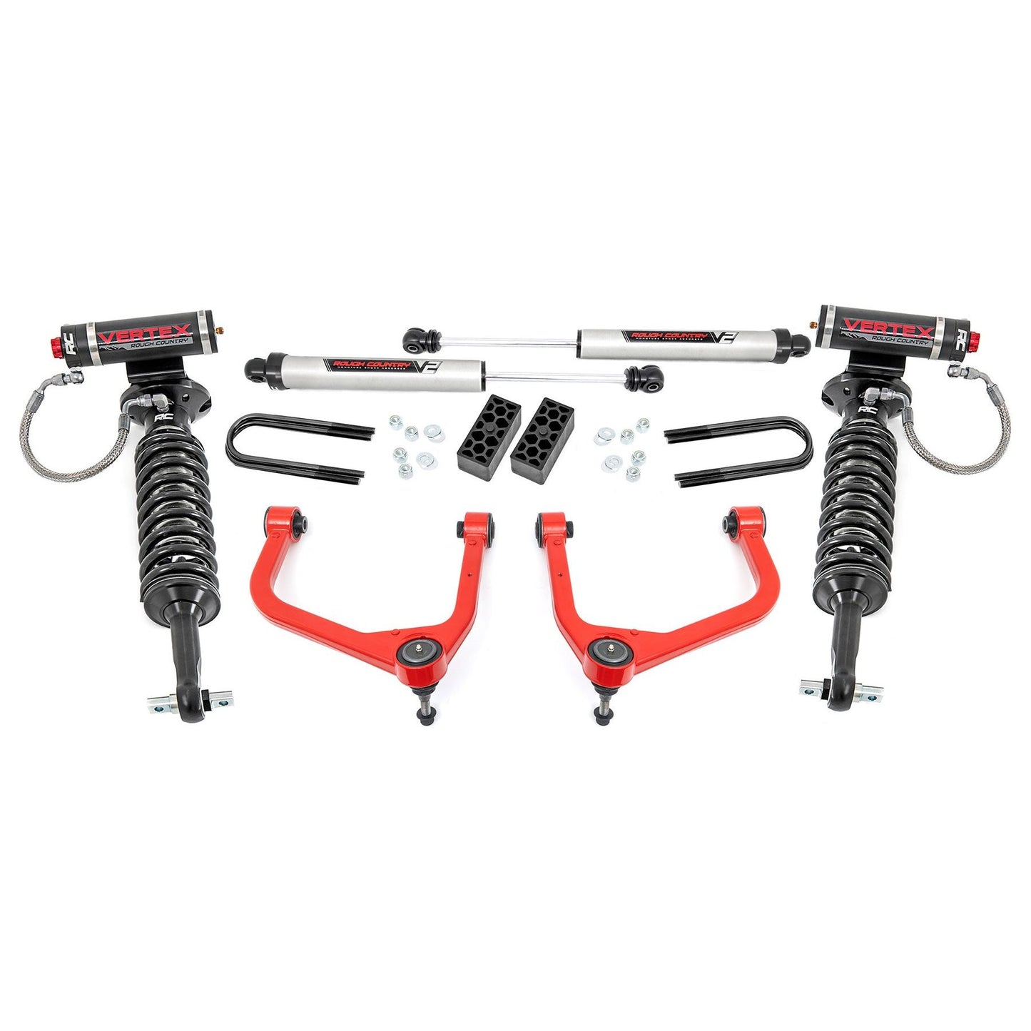 Rough Country Vertex Coilovers w/V2 Rear Shocks 3.5 Inch Lift Kit I 28257RED