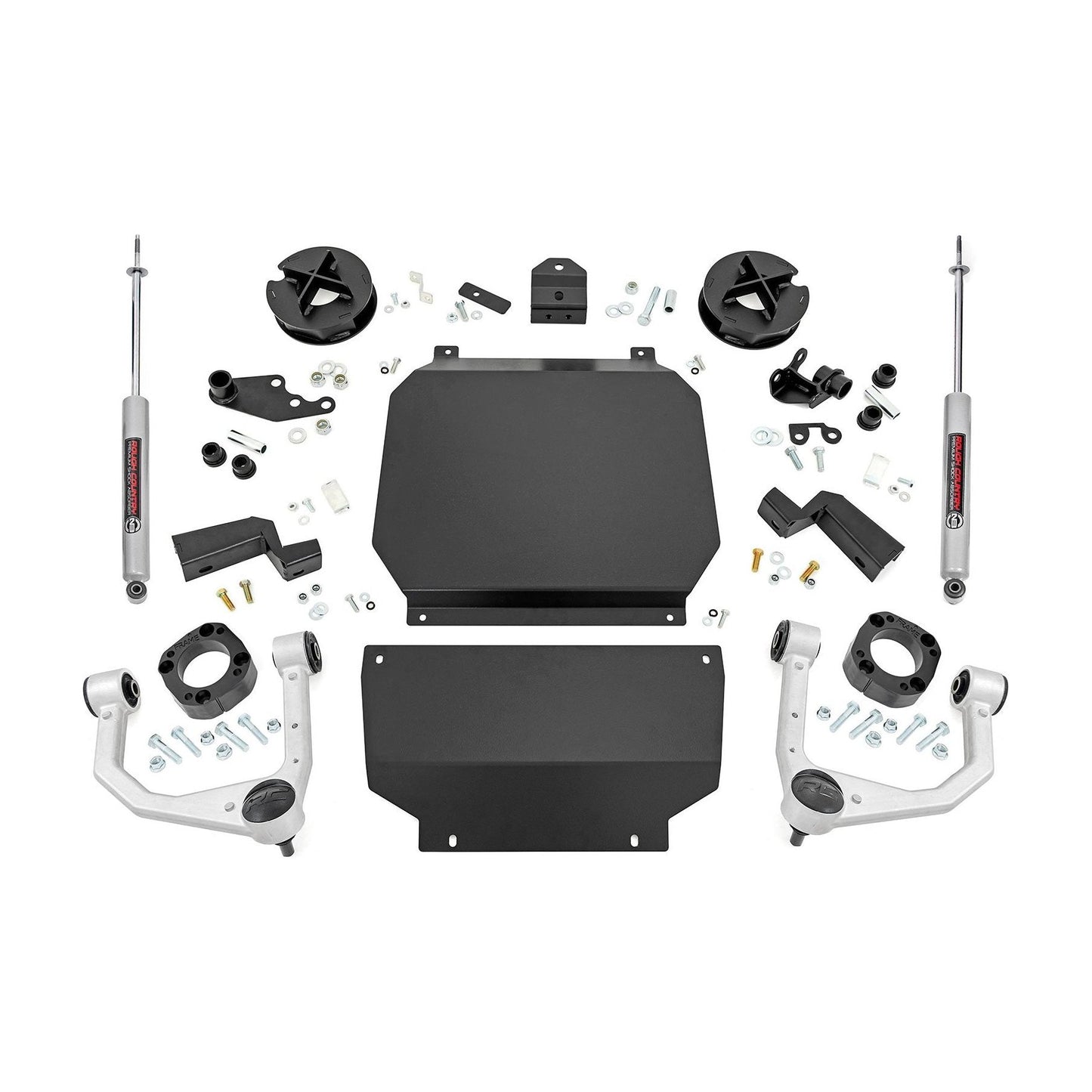 Rough Country Strut Spacers w/Shock Relocation Brackets 3.5 Inch Lift Kit I 70300