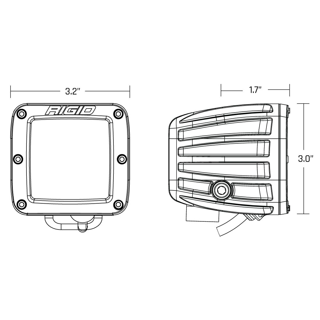 RIGID INDUSTRIES | D-Series Spot with Amber PRO Lens Pair Rigid Industries | 20252