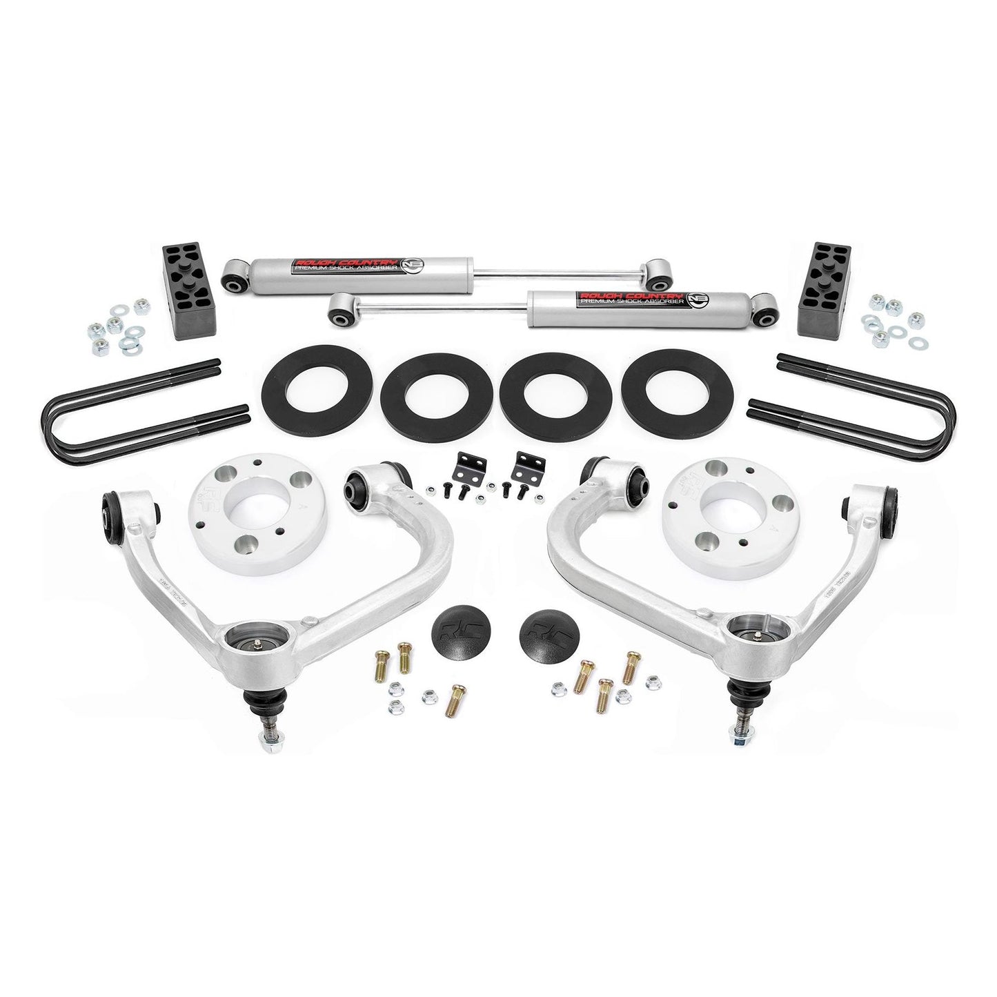 Rough Country Strut Spacers w/N3 Rear Shocks 3 Inch Lift Kit I 41430