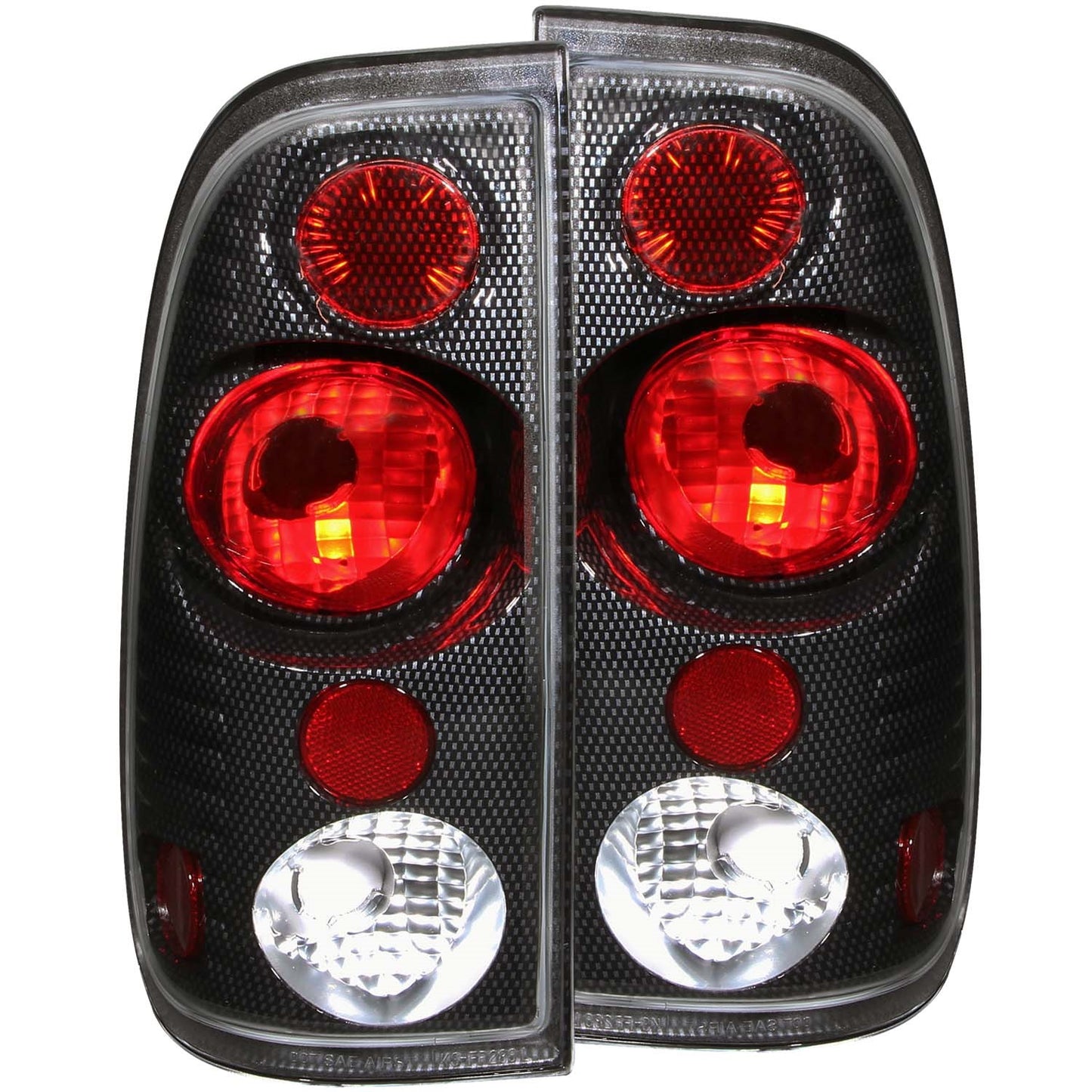 Anzo USA | Tail Light Assembly Clear/Red Lens Carbon Housing Pair | Fits F-150 | 211064