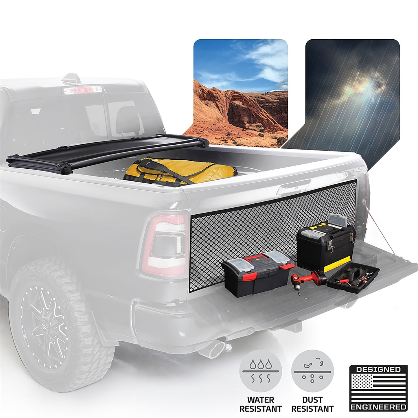 Smittybilt Smart Cover Trifold Tonneau Cover Incl. Cargo Net Black I 2620032