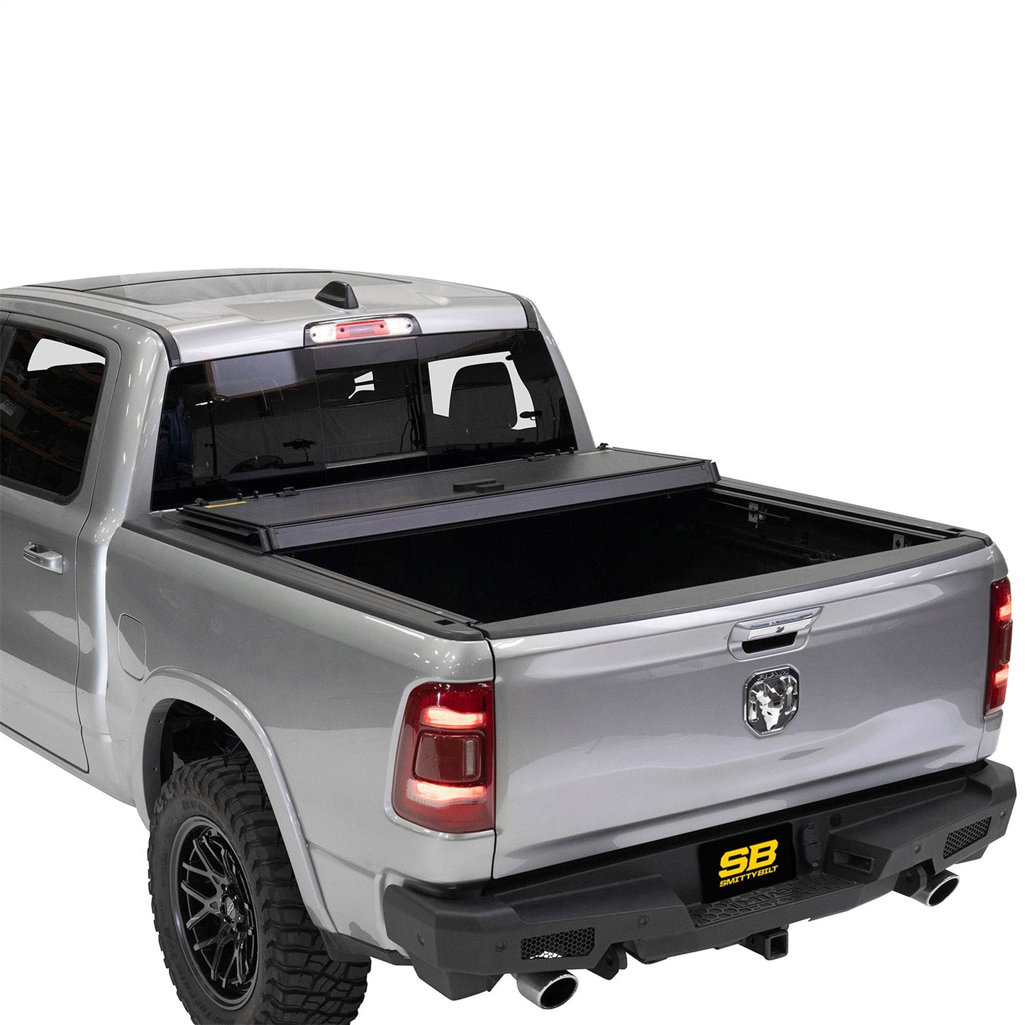Smittybilt Bed Guard Tonneau Cover Direct Fit Black Aluminum Hard Folding Hardware Included I 2720001