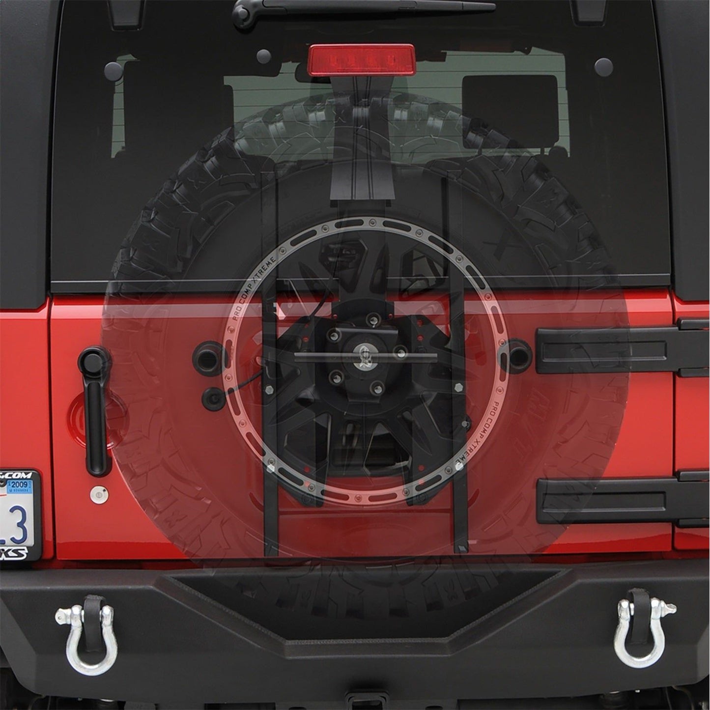 Smittybilt SRC Oversized Tire Carrier Mount Textured Black Holds Up to 37 in. Tire I 2743