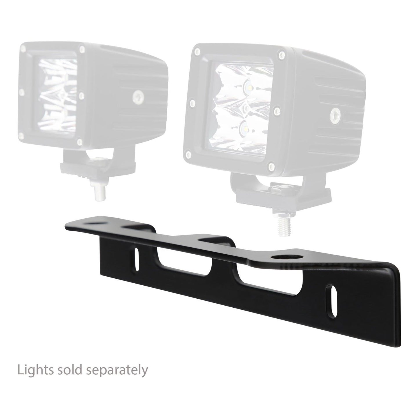 Smittybilt License Plate Light Mount Incl. Hardware 1/4 in. No Drill Installation Black I 2815