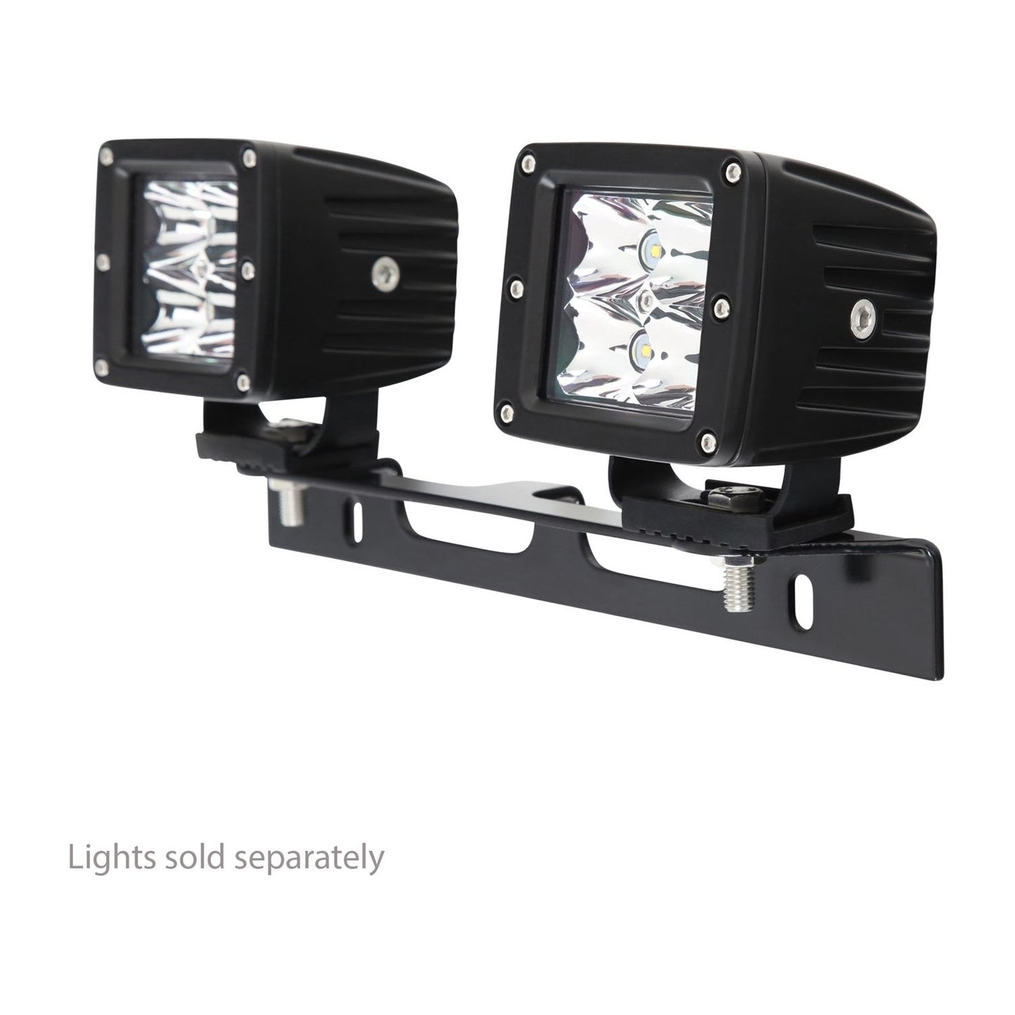 Smittybilt License Plate Light Mount Incl. Hardware 1/4 in. No Drill Installation Black I 2815