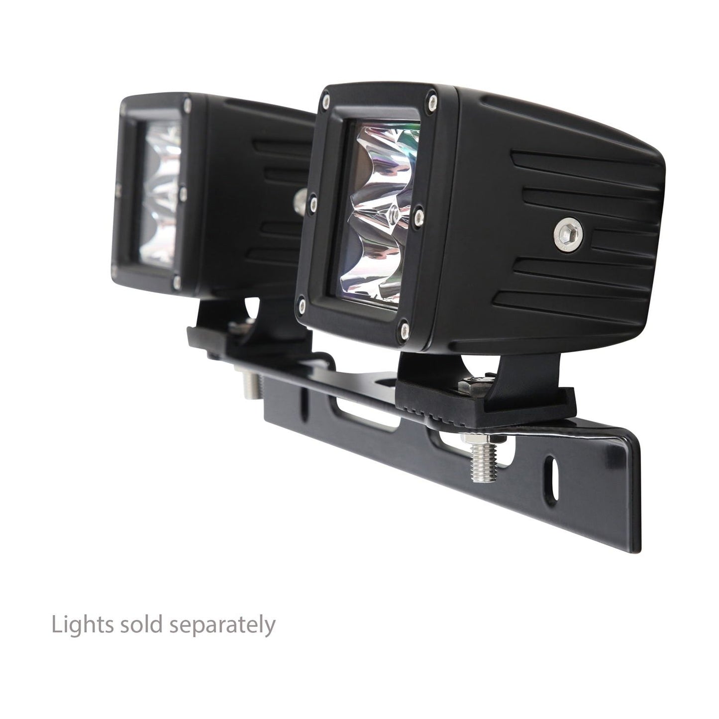 Smittybilt License Plate Light Mount Incl. Hardware 1/4 in. No Drill Installation Black I 2815