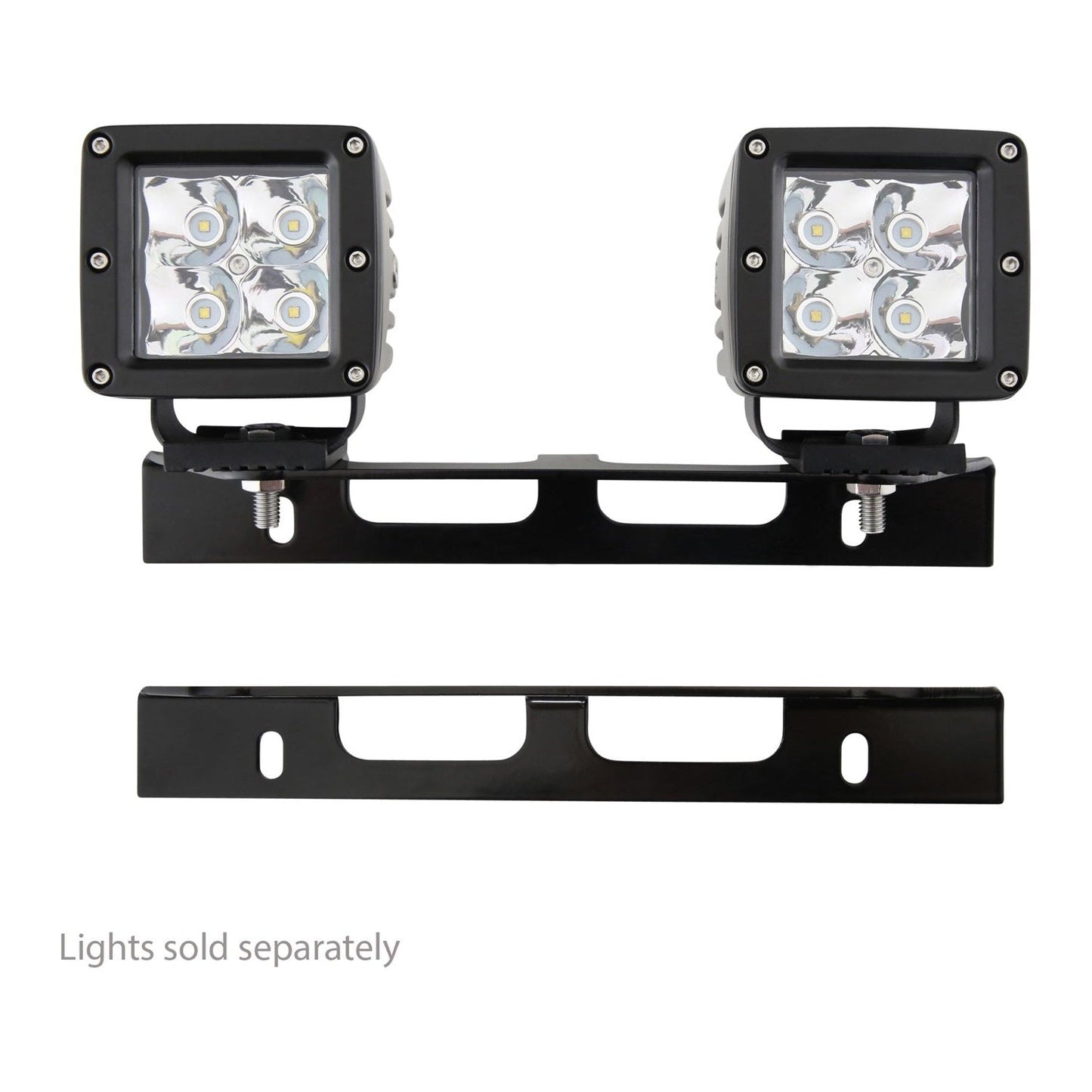 Smittybilt License Plate Light Mount Incl. Hardware 1/4 in. No Drill Installation Black I 2815
