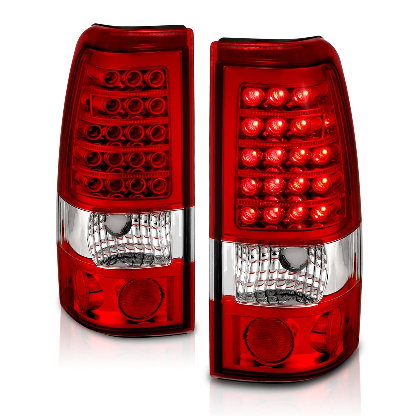 Anzo USA | LED Tail Light Assembly LED Red/Clear Lens Pair | Fits Silverado 1500 | 311010
