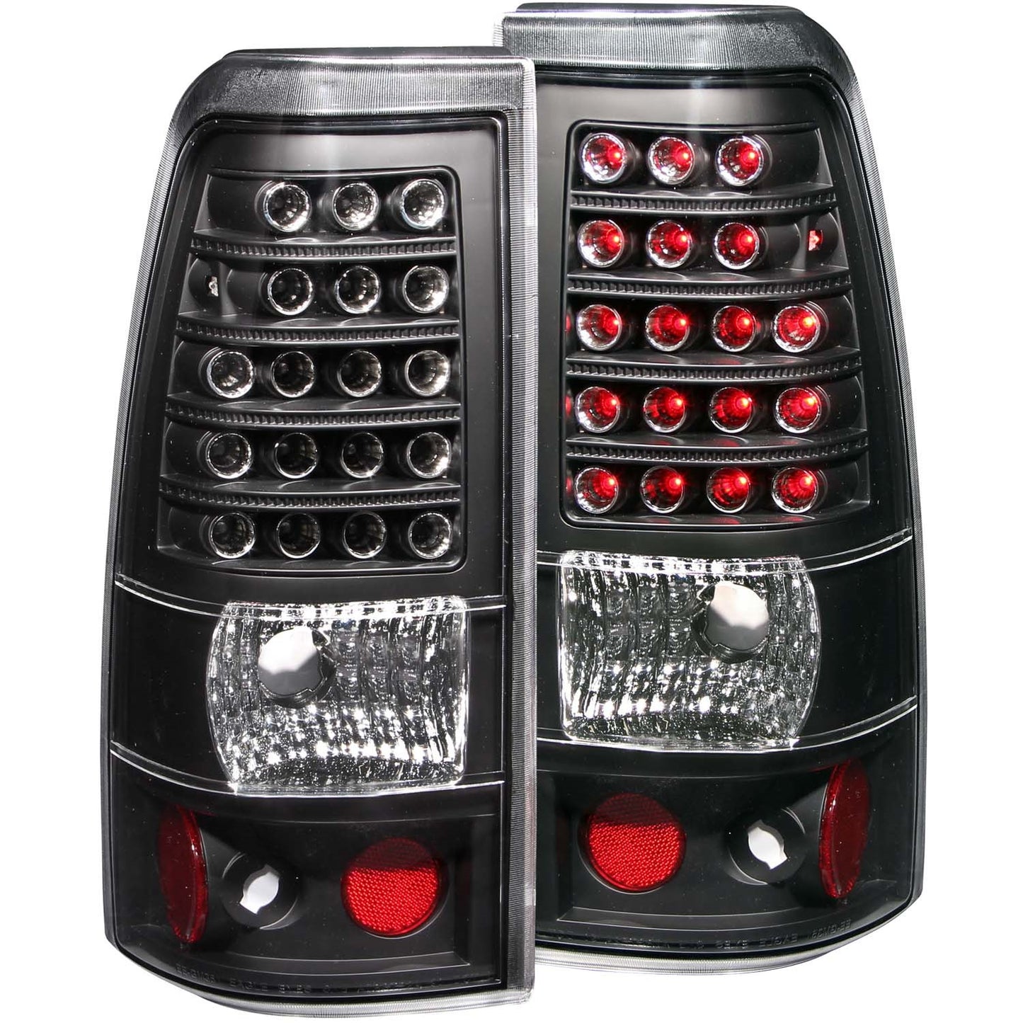 Anzo USA | LED Tail Light Assembly LED Clear Lens Black Housing Pair | Fits Silverado 1500 | 311012