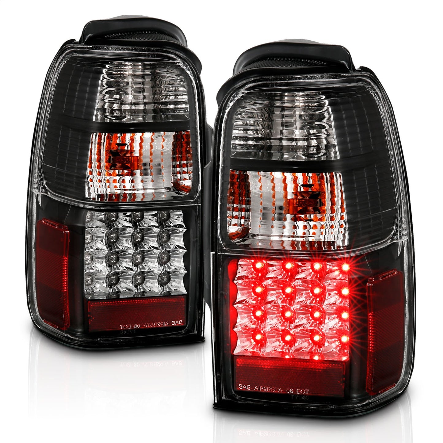 Anzo USA | LED Tail Light Assembly LED Clear Lens Black Housing Pair | Fits 4Runner | 311099