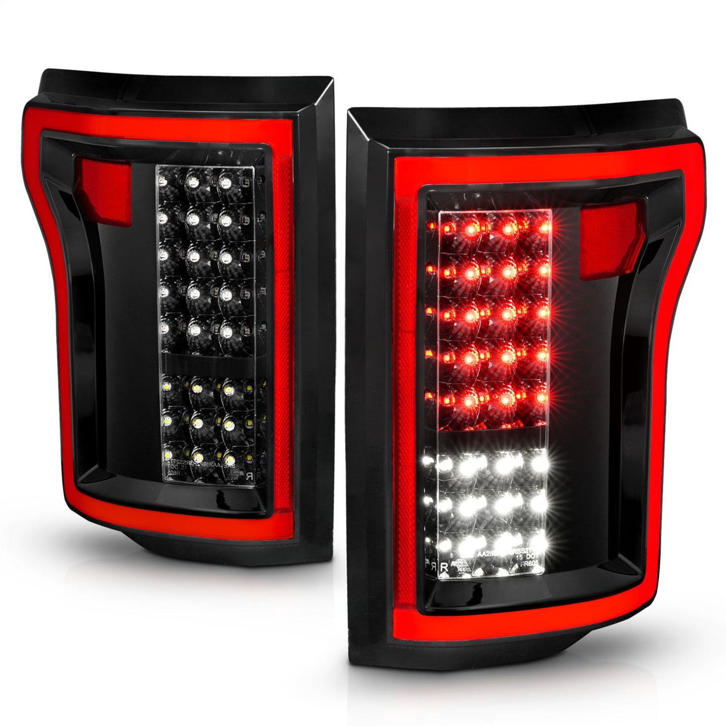 Anzo USA | LED Tail Light Assembly LED Clear Lens Black Housing Pair | Fits F-150 | 311261