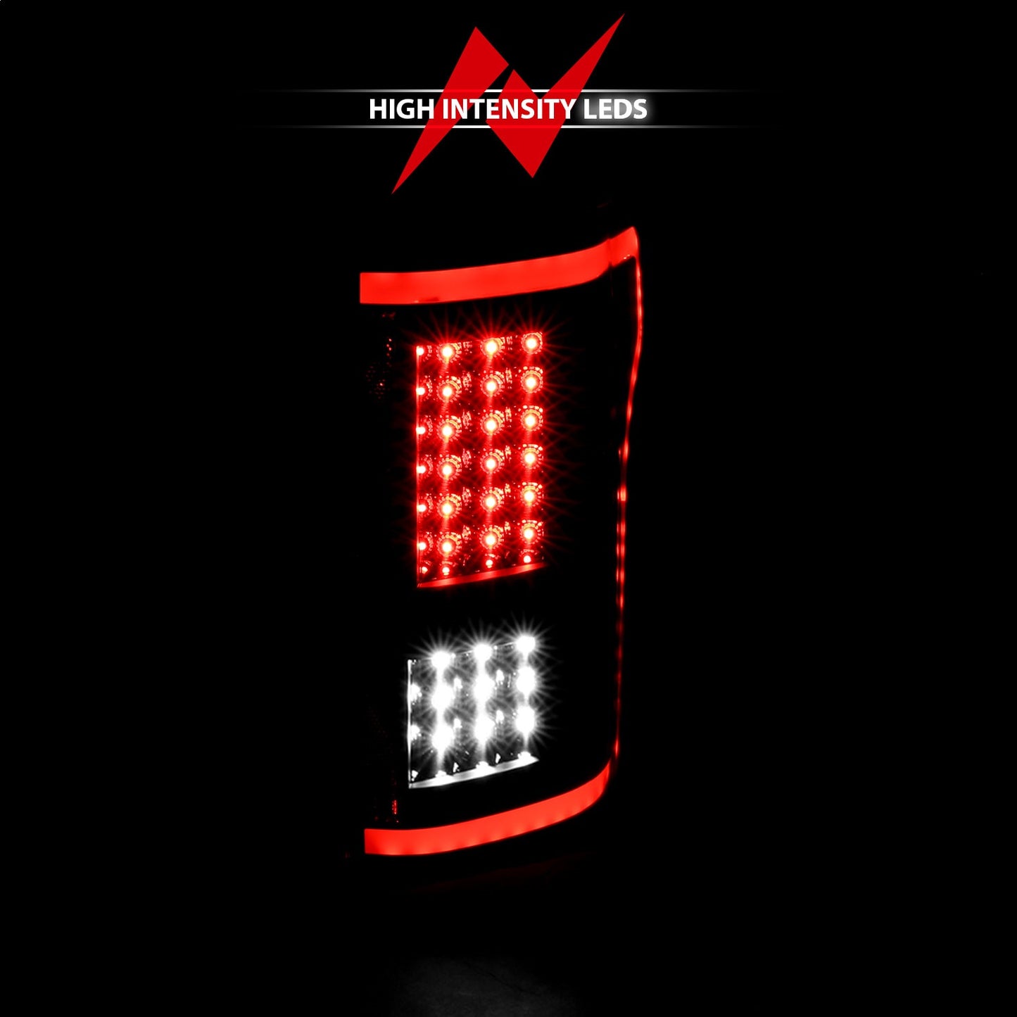 Anzo USA | LED Tail Light Assembly LED Clear Lens Black Housing Red/White Light Color G2 Pair | Fits F-150 | 311285