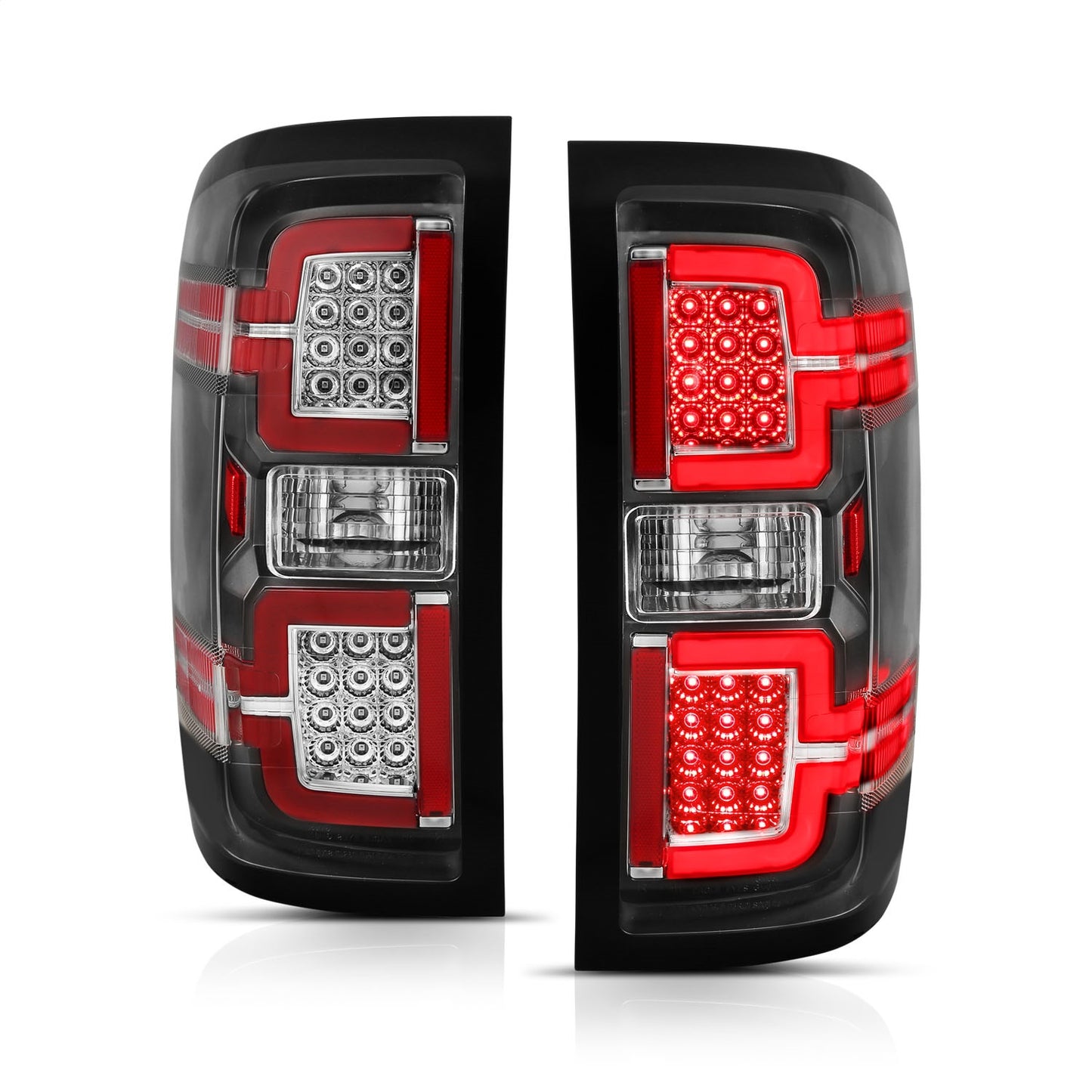 Anzo USA | LED Tail Light Assembly LED Black Lens Pair | Fits Silverado 1500 | 311289