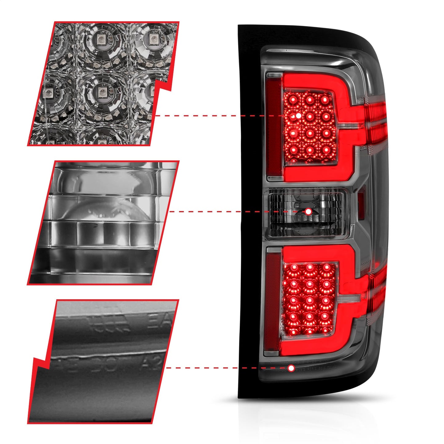 Anzo USA | LED Tail Light Assembly LED Smoke Lens Pair | Fits Silverado 1500 | 311290