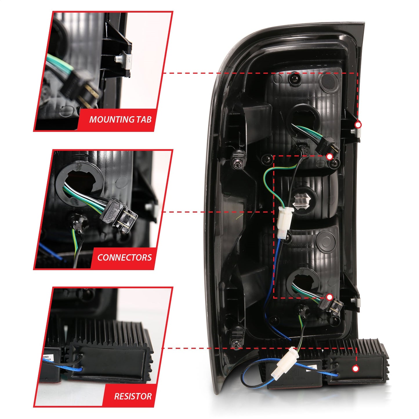 Anzo USA | LED Tail Light Assembly LED Chrome Lens Pair | Fits Silverado 1500 | 311291