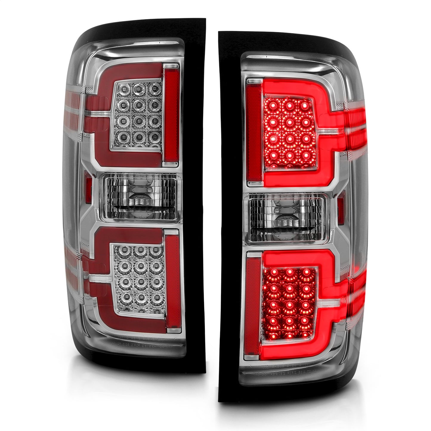 Anzo USA | LED Tail Light Assembly LED Chrome Lens Pair | Fits Silverado 1500 | 311291