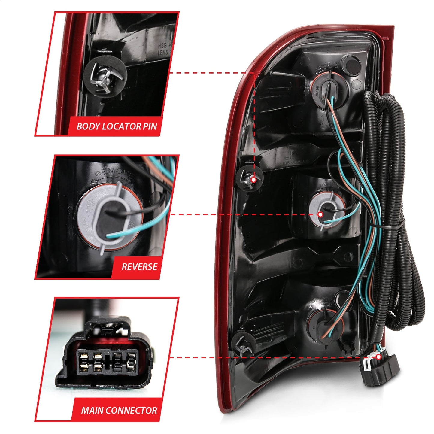 Anzo USA | Tail Light Assembly Red/Clear Lens OE Replacement | Fits Silverado 1500 | 311303