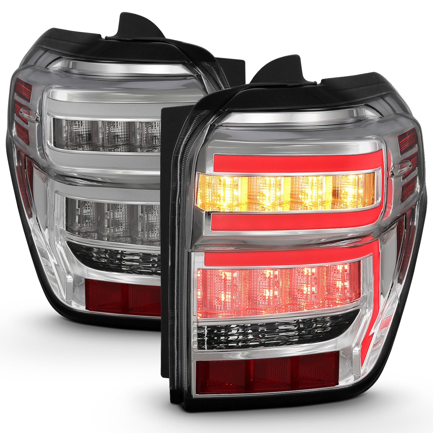 Anzo USA | LED Tail Light Assembly LED Clear Lens Chrome Housing Red Light Bar w/Sequential Pair | Fits 4Runner | 311313