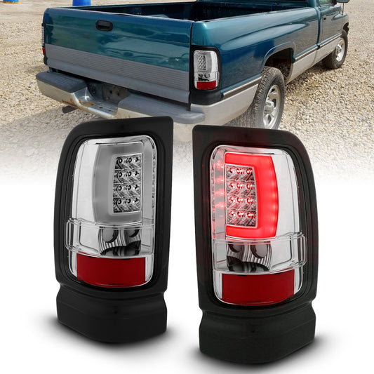 Anzo USA | LED Tail Light Assembly LED Clear Lens Chrome Housing Pair | Fits Ram 1500 | 311341