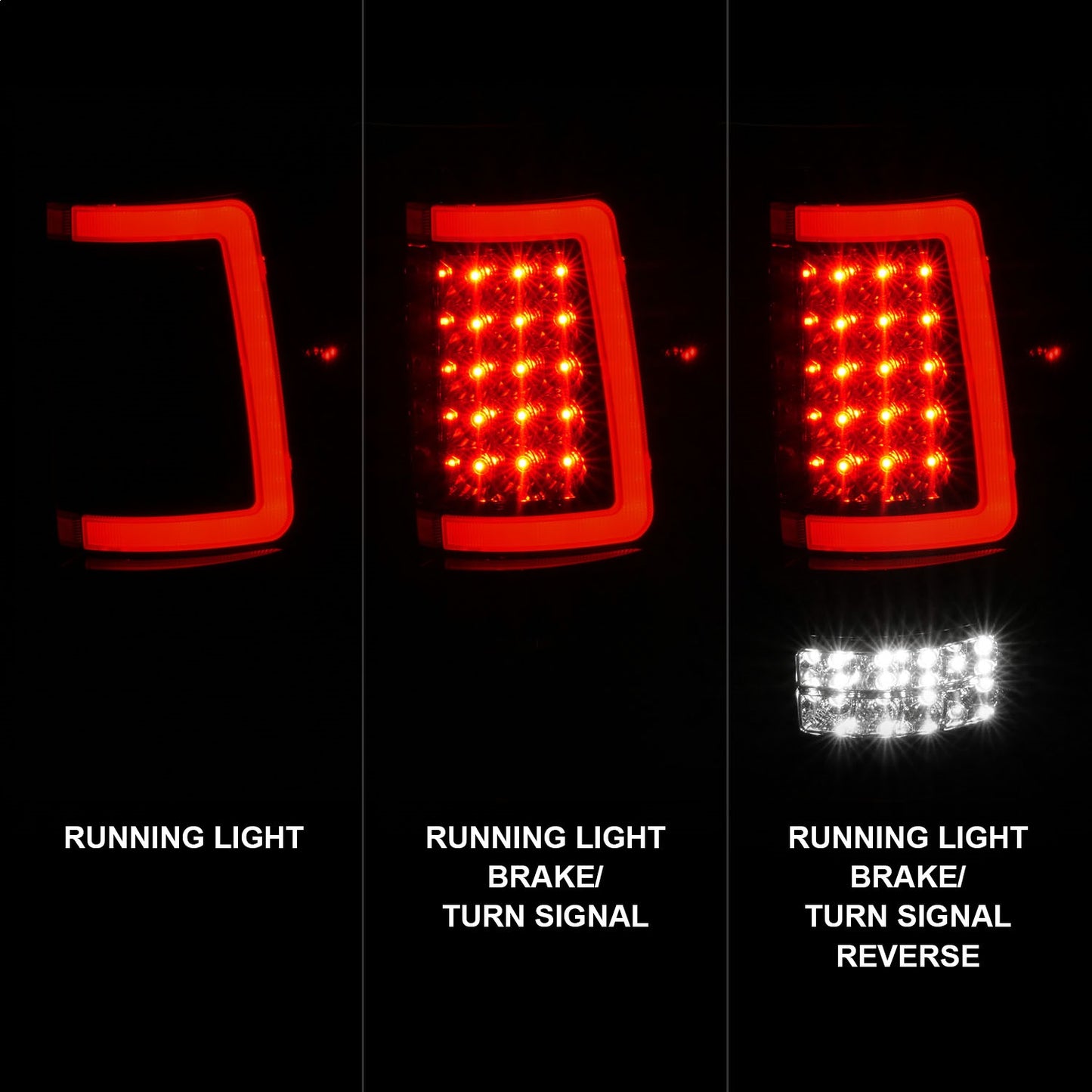 Anzo USA | LED Tail Light Assembly LED Clear Lens Black Housing w/Light Bar Pair | Fits F-150 | 311342