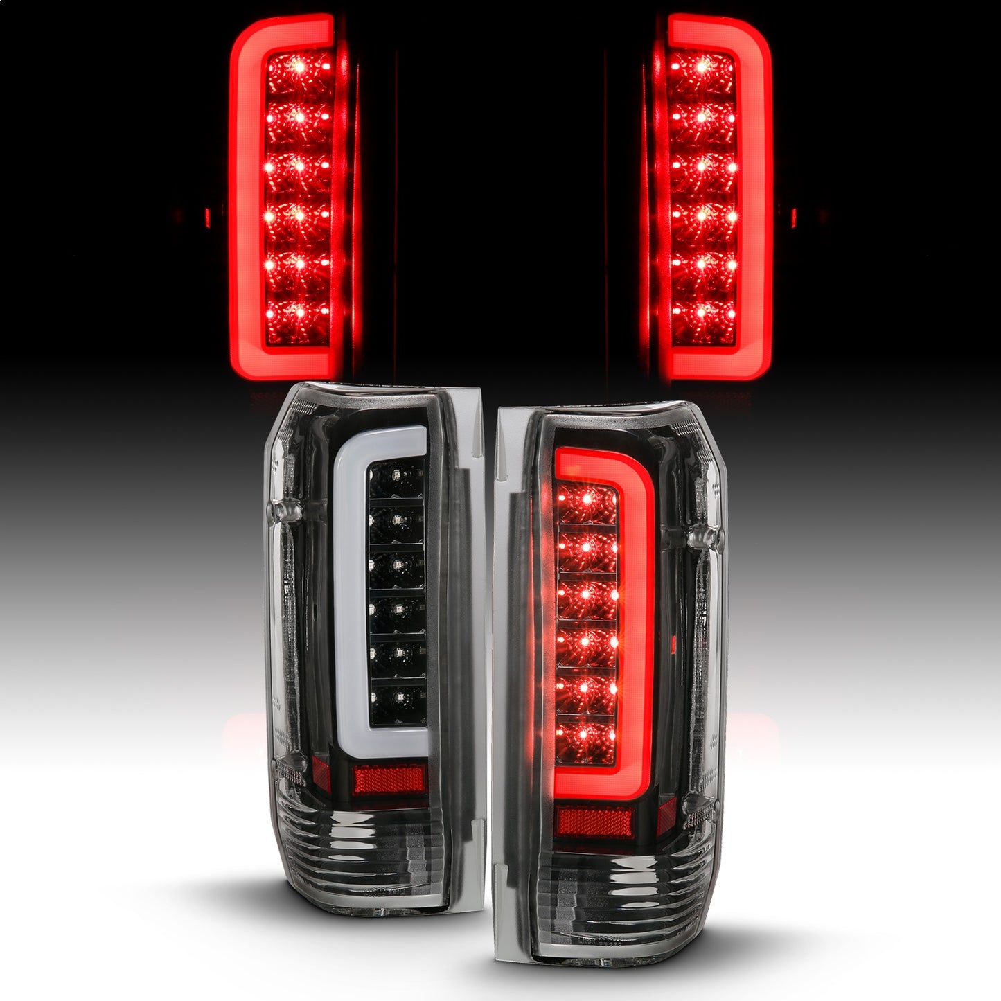 Anzo USA | LED Tail Light Assembly LED Clear Lens Black Housing Pair | Fits F-150 | 311350