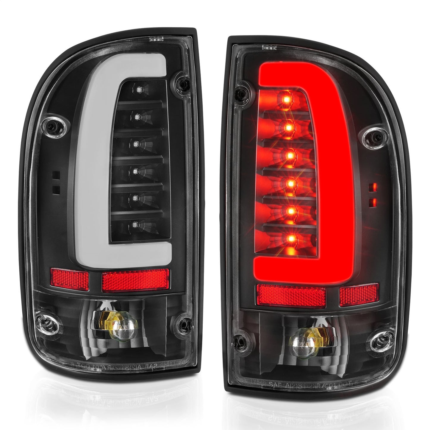 Anzo USA | LED Tail Light Assembly LED Clear Lens Black Housing Pair | Fits Tacoma | 311353