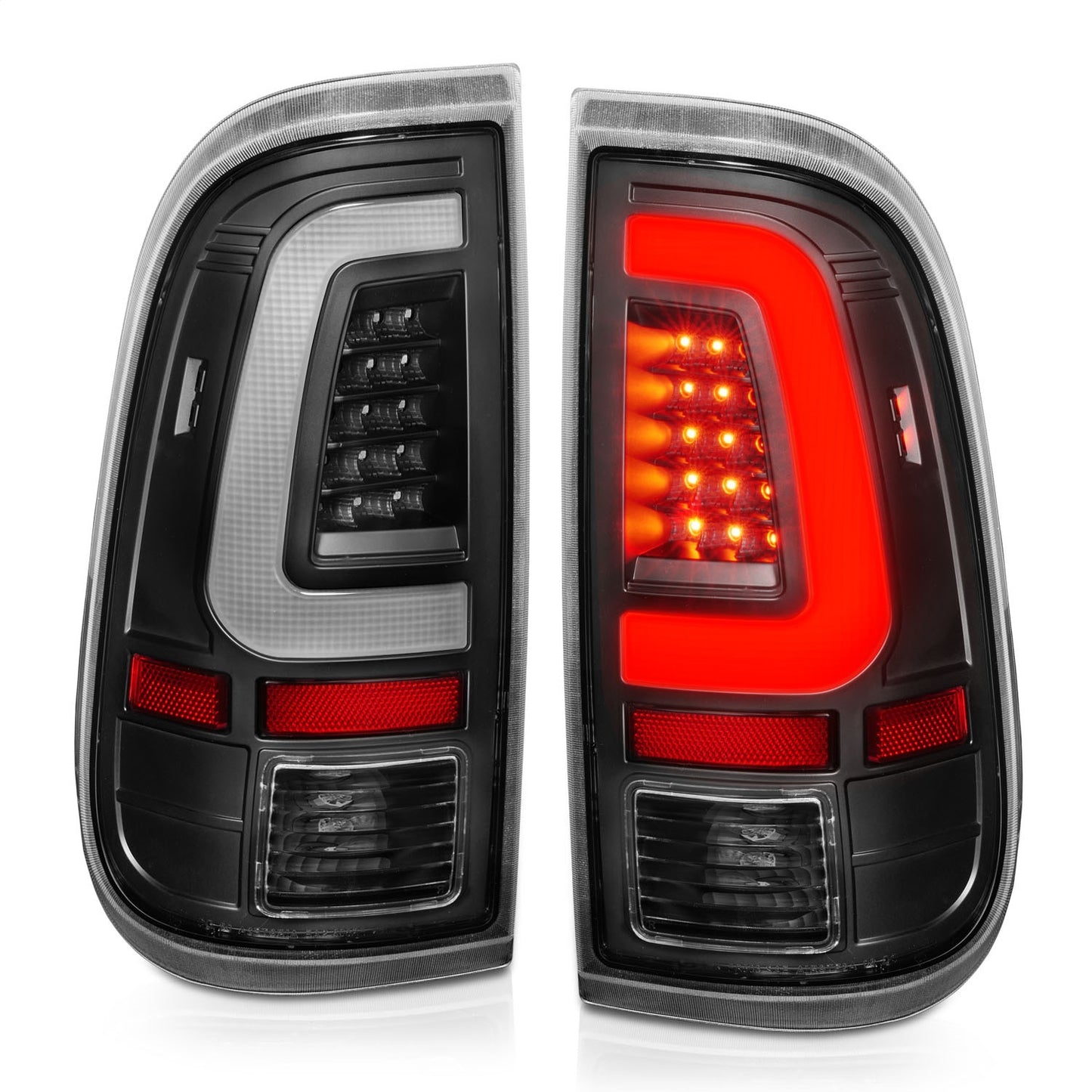 Anzo USA | LED Tail Light Assembly LED Clear Lens Black Housing Pair | Fits F-250 Super Duty | 311356