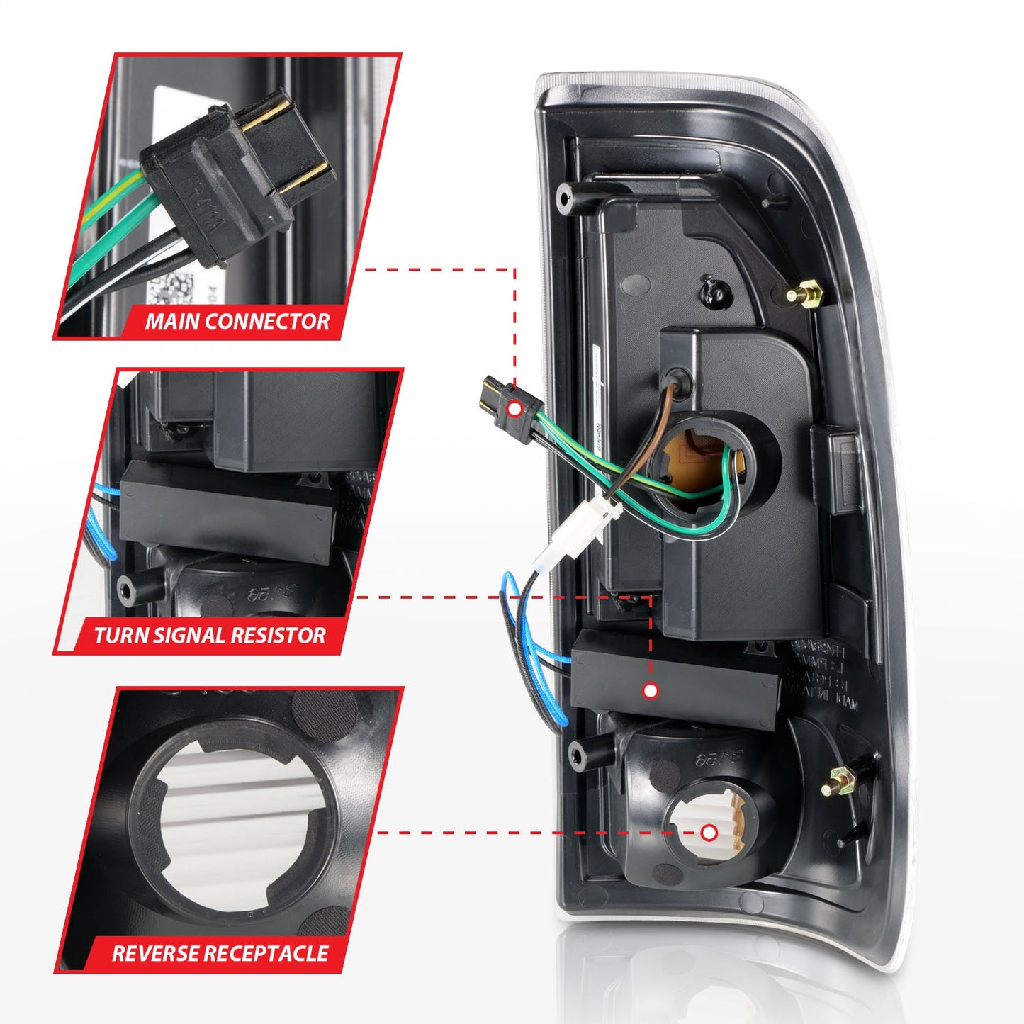 Anzo USA | LED Tail Light Assembly LED Clear Lens Black Housing w/Light Bar Pair | Fits F-150 | 311377