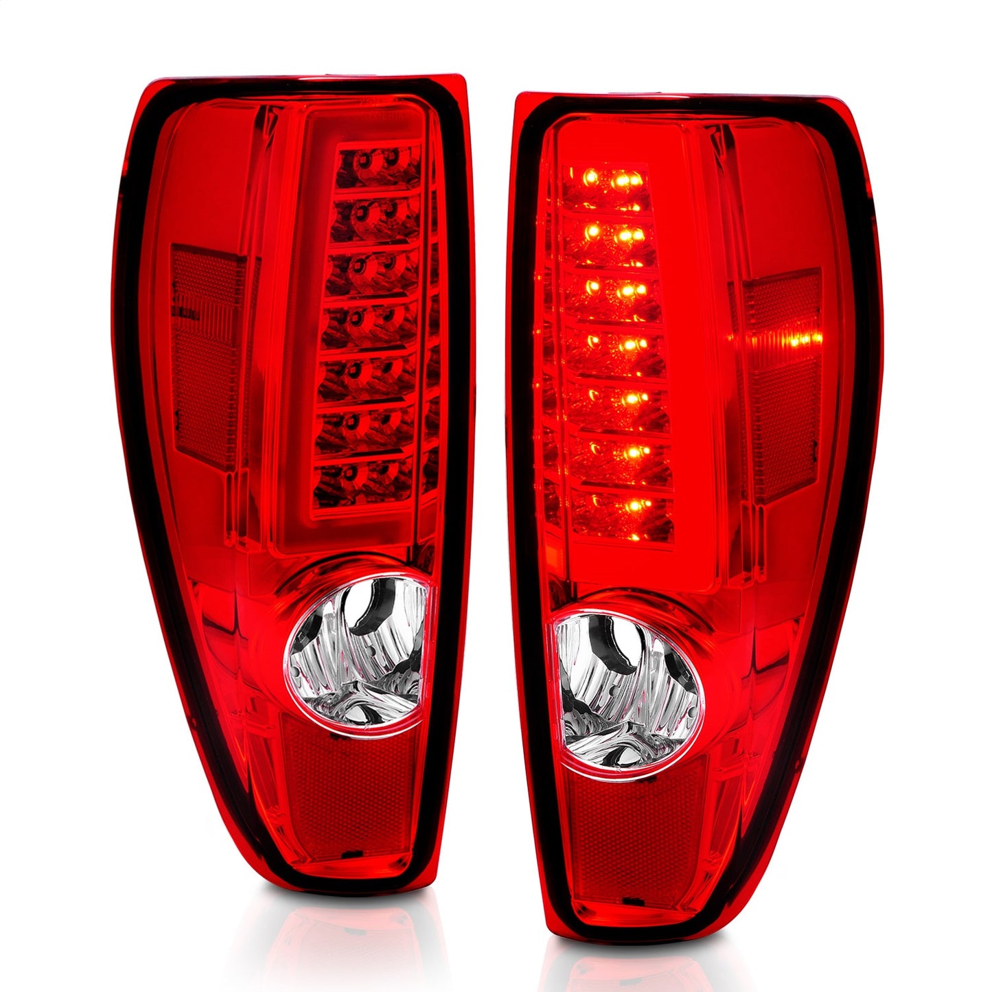 Anzo USA | LED Tail Light Assembly LED Red/Clear Lens Chrome Housing w/Light Bar Pair | Fits Colorado | 311384