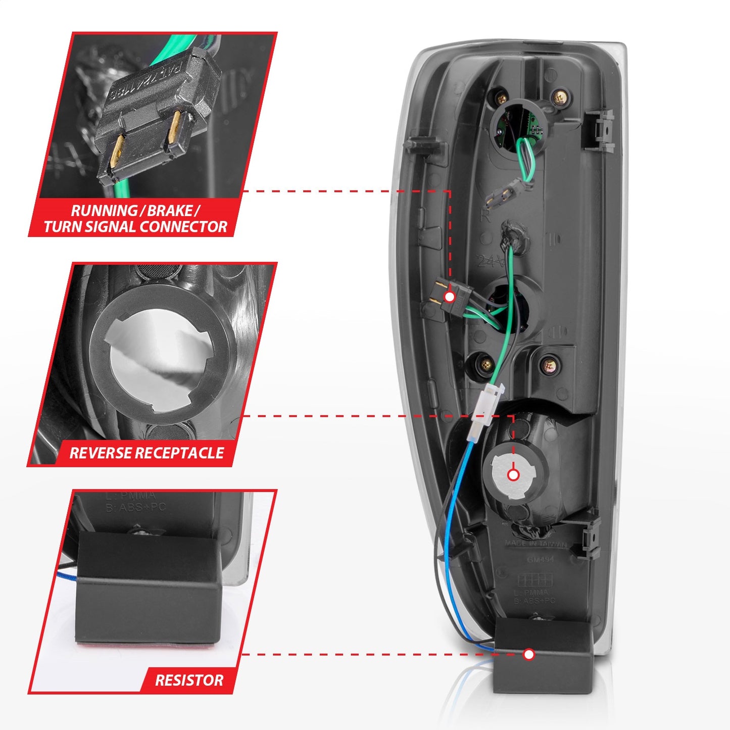 Anzo USA | LED Tail Light Assembly Clear Lens Black Housing | Fits Colorado | 311385