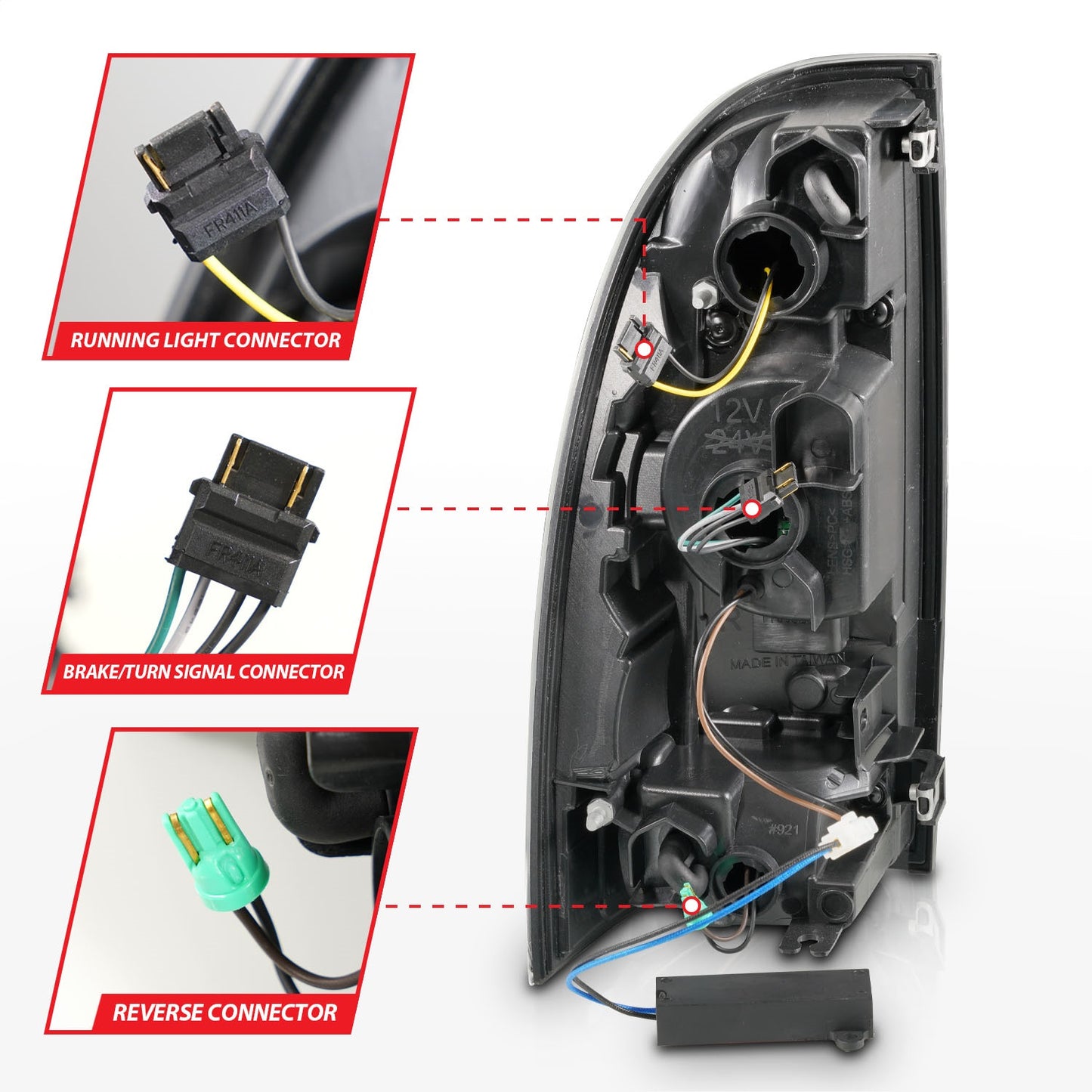Anzo USA | LED Tail Light Assembly Full LED Clear Lens Black Housing w/Light Bar Sequential Pair | Fits Tacoma | 311427
