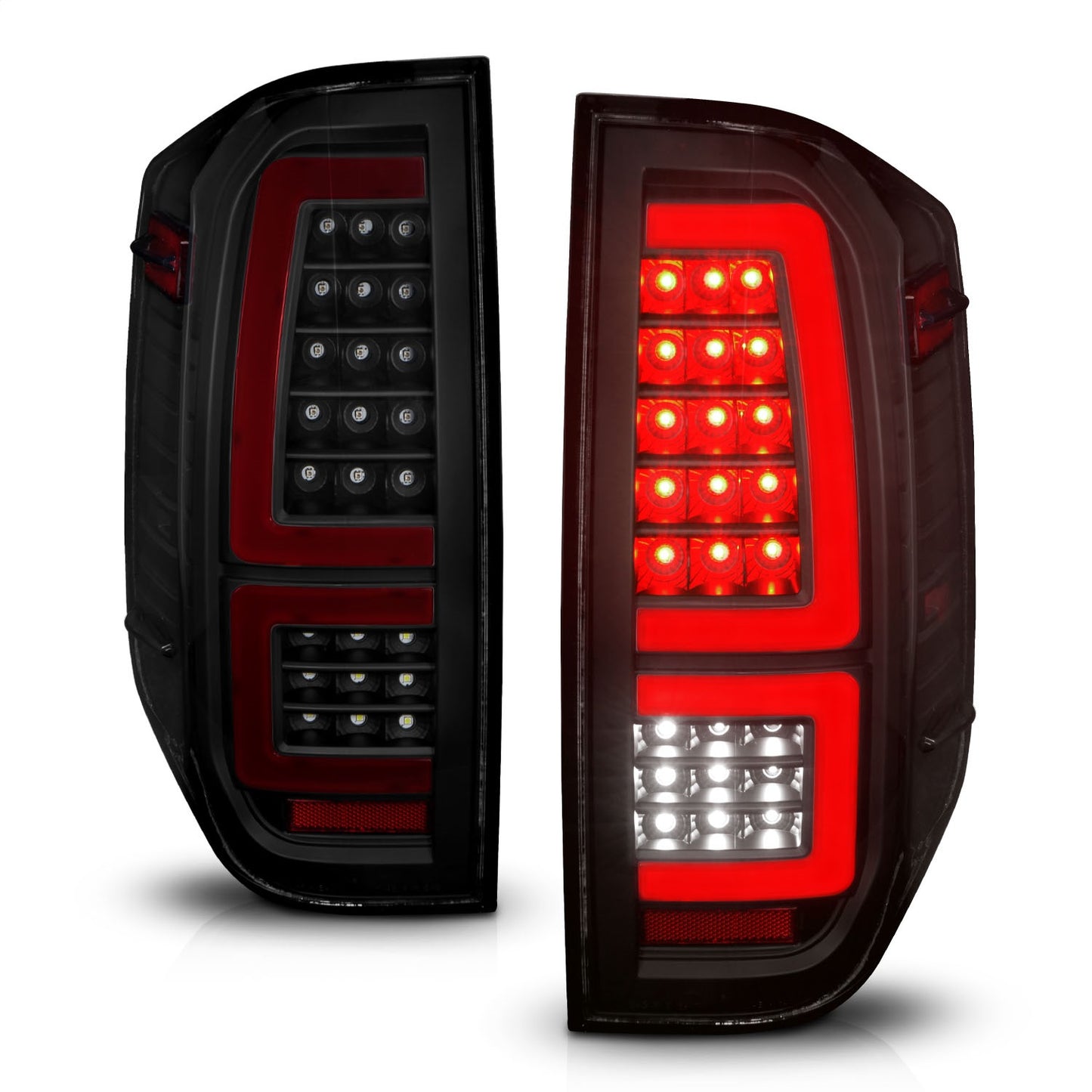 Anzo USA | LED Tail Light Assembly LED Smoke Lens Black Housing Red Light Bar w/Sequential Pair | Fits Tundra | 311437