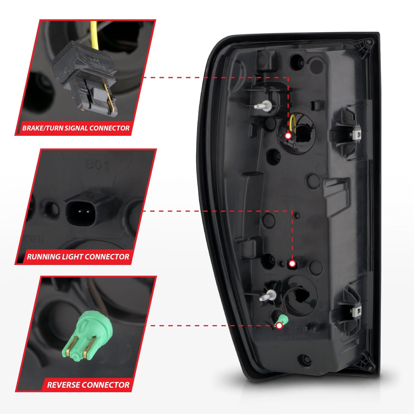 Anzo USA | LED Tail Light Assembly Full LED LED Tube Sequential Signal Black Housing Clear Lens Pair | Fits Sierra 1500 | 311457