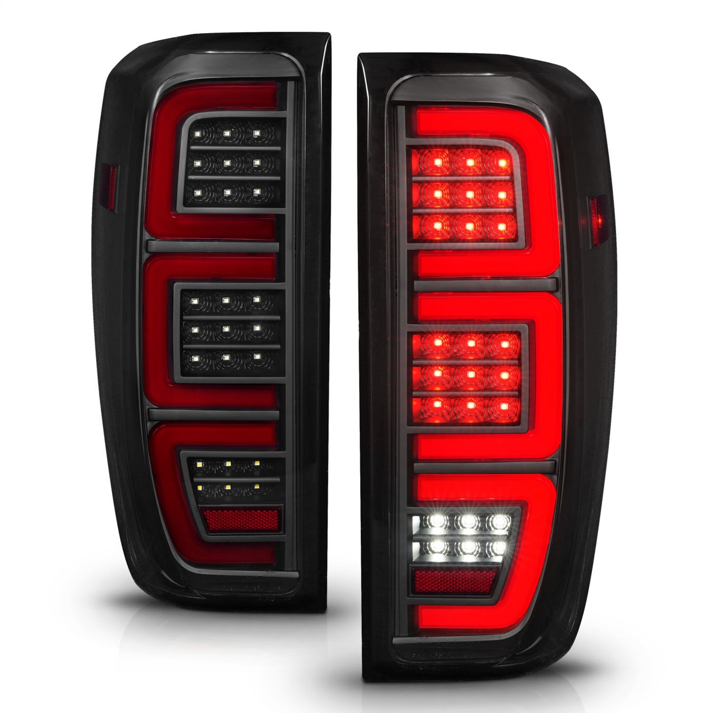 Anzo USA | LED Tail Light Assembly Full LED LED Tube Sequential Signal Black Housing Smoke Lens Pair | Fits Sierra 1500 | 311458