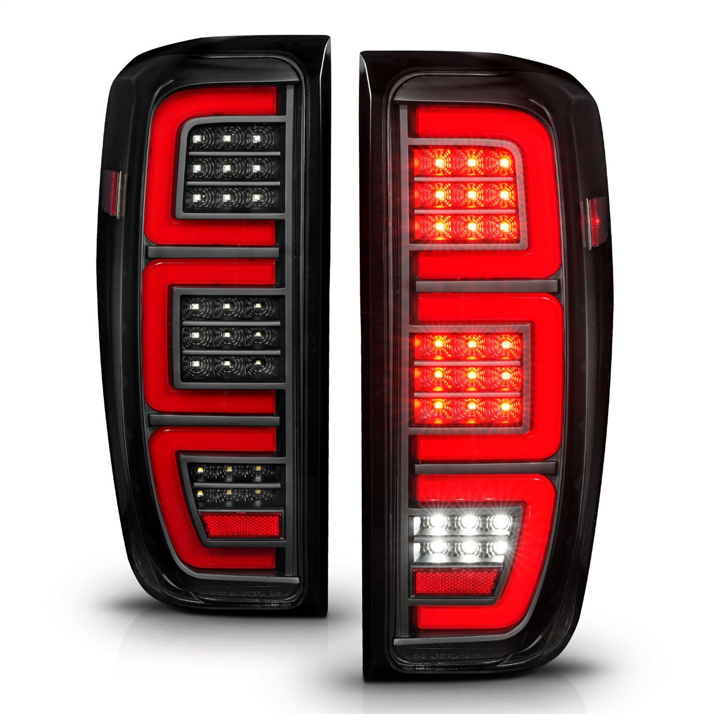 Anzo USA | LED Tail Light Assembly Full LED LED Tube Sequential Signal Black Housing Clear Lens Pair | Fits Sierra 1500 | 311459