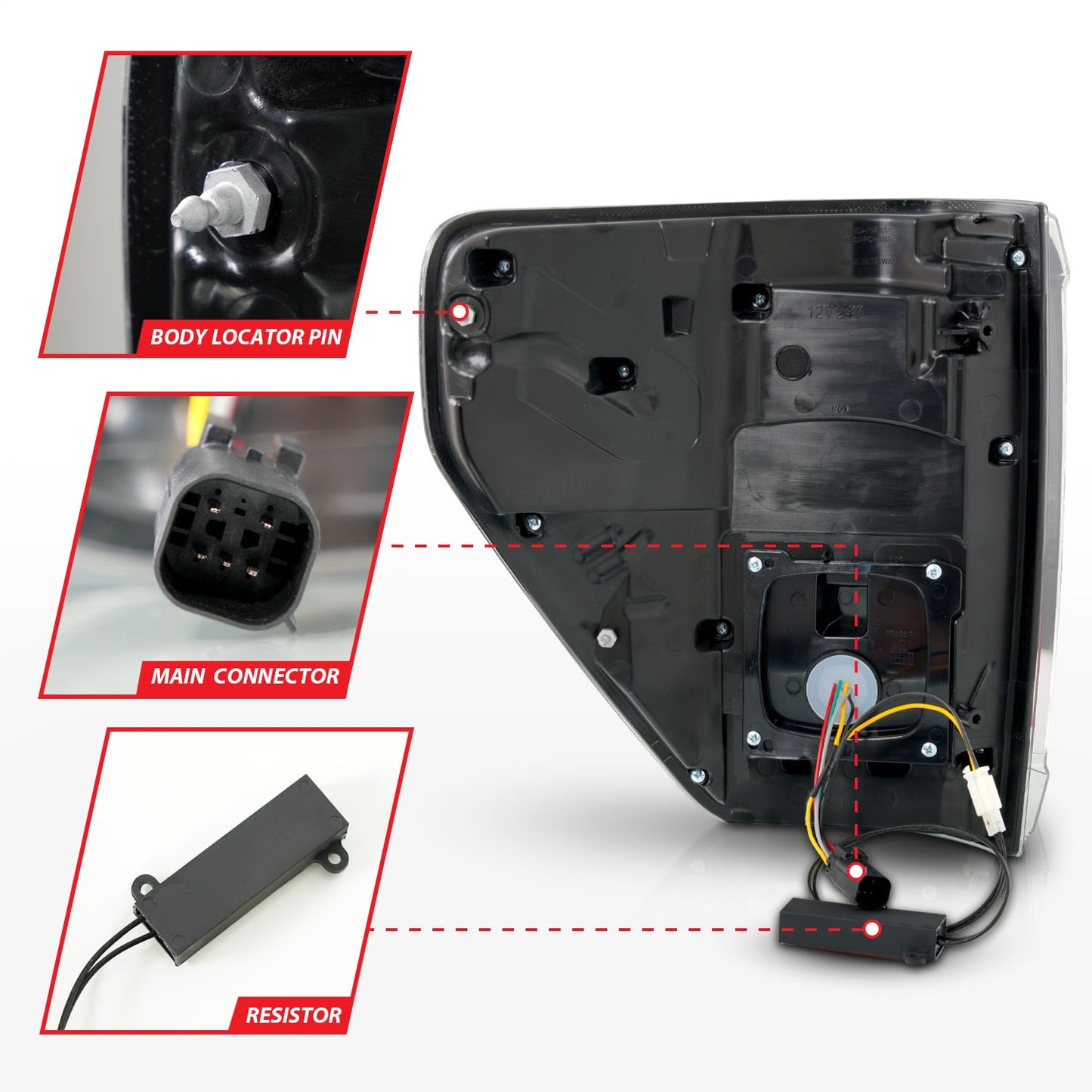 Anzo USA | LED Tail Light Assembly Sequential LED Turn Signal Black Housing BLIS Cover Clear Lens Pair | Fits F-150 | 311473