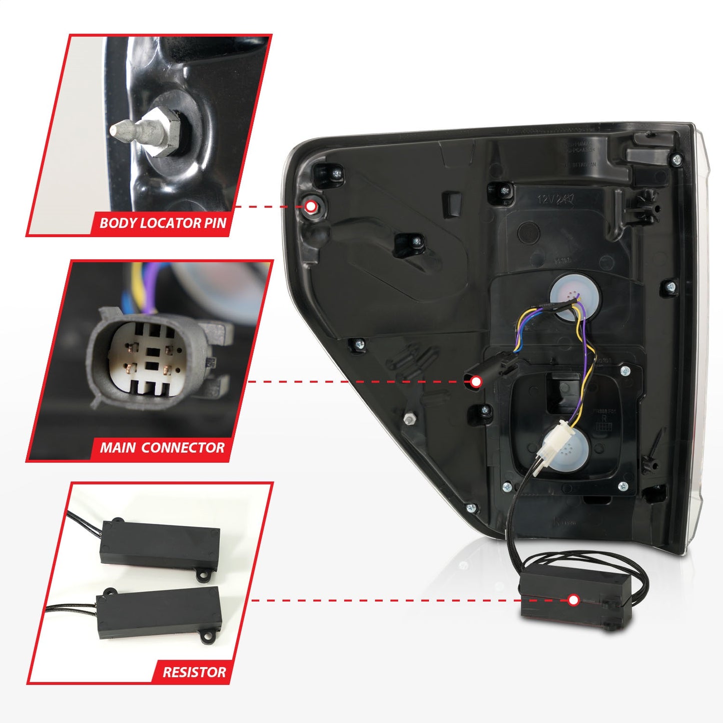 Anzo USA | LED Tail Light Assembly Sequential LED Turn Signal Black Housing BLIS Cover Clear Lens Pair | Fits F-150 | 311475