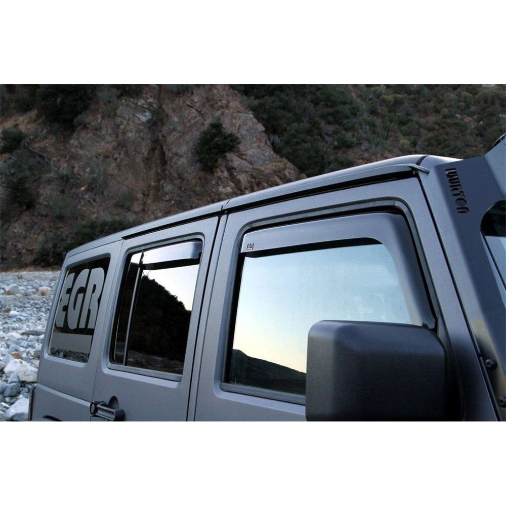 EGR In-Channel Window Visors Fits 07-18 Jeep Wrangler JKU - 575151