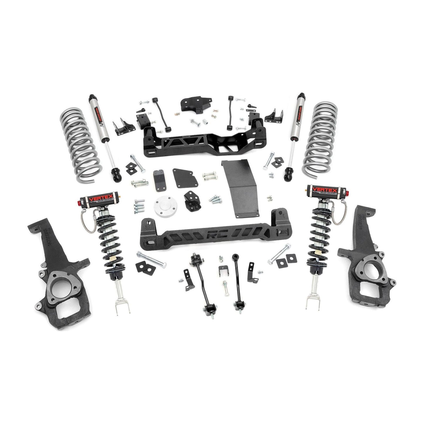 Rough Country V2 Shocks & Rear Variable Rate Coils 6 Inch Lift Kit I 33257