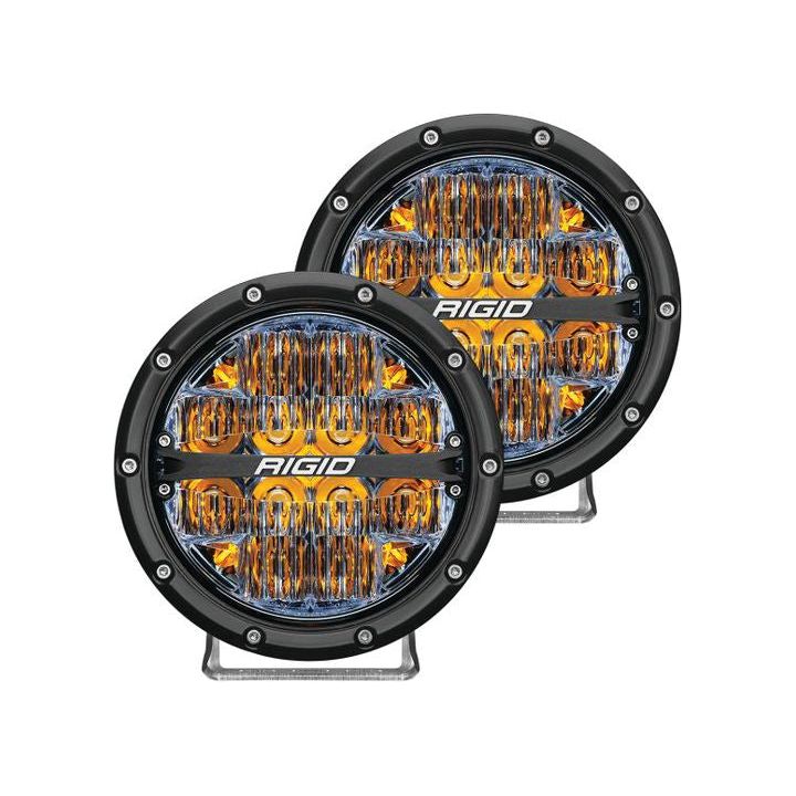 RIGID 360-SERIES 6 INCH LED OFF-ROAD DRIVE OPTIC WITH AMBER BACKLIGHT| PAIR 36206